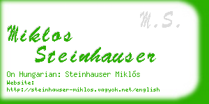 miklos steinhauser business card